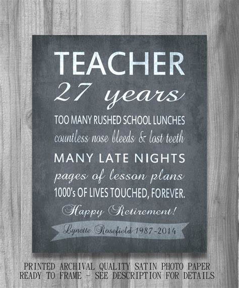 Teacher Retirement T Canvas Personalized Inpirational Etsy