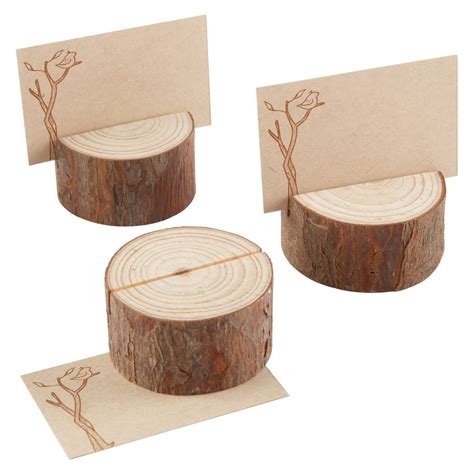 12ct Rustic Real Wood Place Cardphoto Holder Wood Place Card Holders