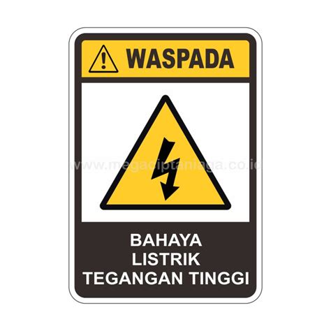 Jual Sign Waspada Bahaya Listrik Tegangan Tinggi 35 X 50 Cm Plat