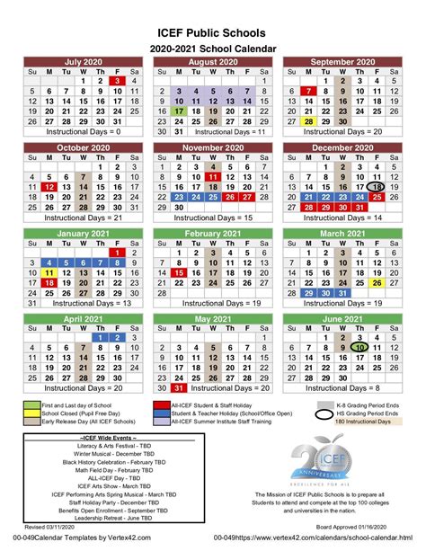Academic Calendar Iies Main Page Inner City Education Foundation