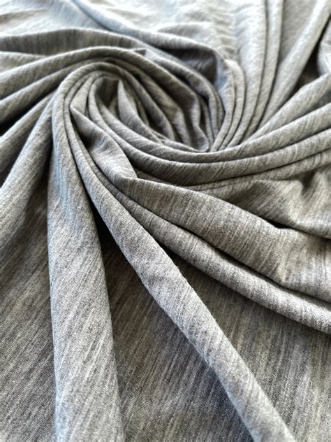Merino Wool Single Jersey 150gsm Heater Gray Mt45w