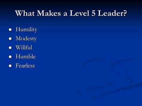 Ppt Good To Great Chapter 2 Level 5 Leadership Powerpoint