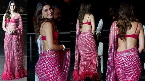 Kriti Sanon Flaunting Her Huge Back In Backless Blouse With Lovely