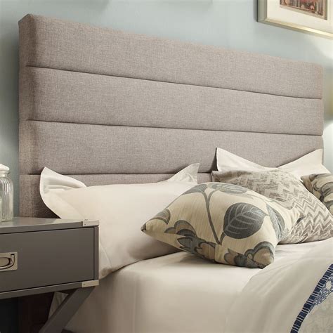 Corbett Horizontal Tufted Gray Linen Upholstered Headboard By Inspire Q Classic Queen Size
