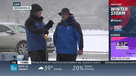 Mike Seidel Twc Hand Off To Jim Cantore Dc Snowstorm Youtube