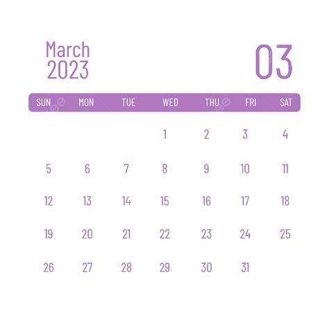 March 2023 Calendar Vector Hd Png Images 2023 March Calendar Fuchsia