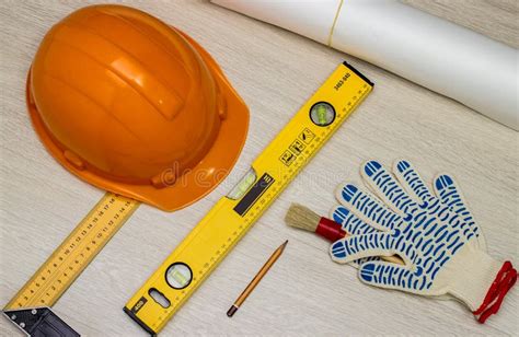Tools And Construction Helmet Stock Photo Image Of Gloves Work 51366790
