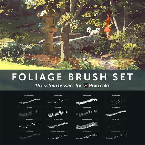 Gouache shader brushes for procreate. Foliage Brush Set For Procreate - Procreate Brushes