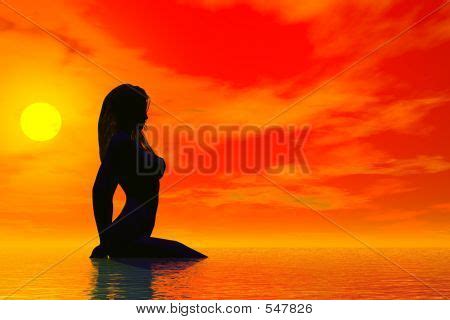 Silhouette Of Nude Girl On Sunset Background Royalty Free Stock My Xxx Hot Girl