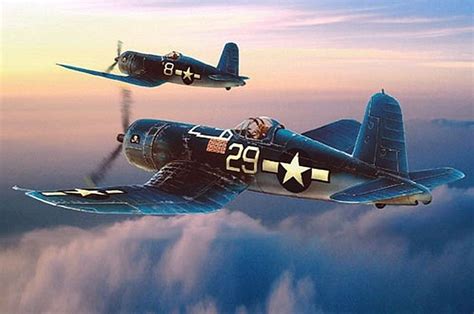 F 4u Corsair Painting By Lance Russwurm Aircraft Art Wwii Airplane