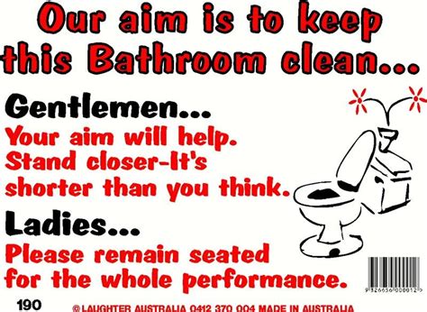 Fun Sign 190 Keep This Bathroom Clean
