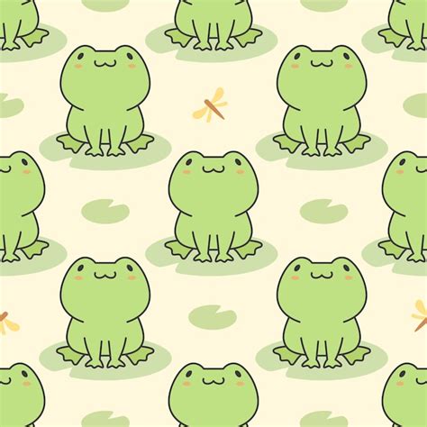 Premium Vector Cute Frog Seamless Pattern