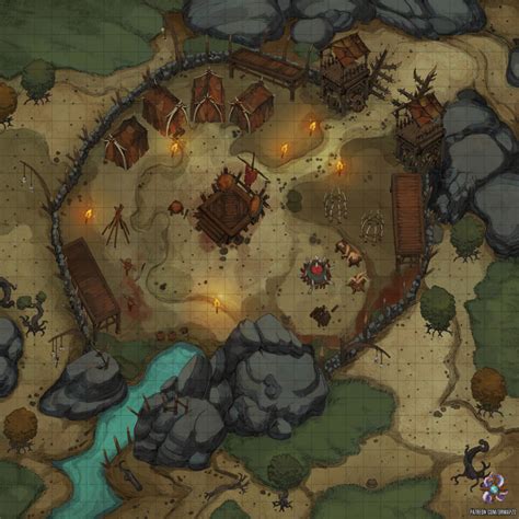 Goblin Camp Battle Map By Hassly On DeviantArt Dnd World Map Dungeon Maps Fantasy Map