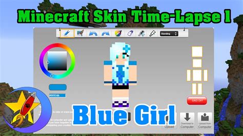 How To Make Minecraft Skin Time Lapse 2 Blue Girl Youtube
