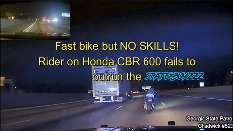 Suspect On Honda Cbr Cant Outrun The Georgia State Patrol Youtube
