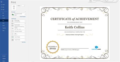 Create A Certificate Of Recognition In Microsoft Word