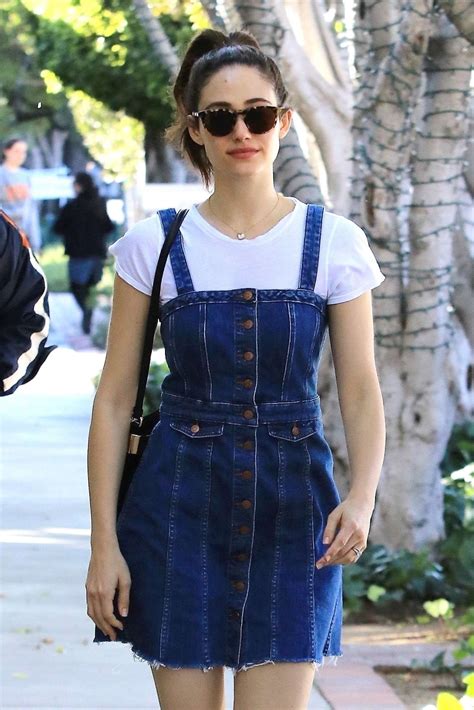 Emmy Rossum In Jeans Mini Dress 02 Gotceleb