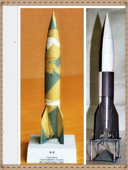 V 2 Rocket 3d High Simulation Space Paper Model Handmade Toy In Model