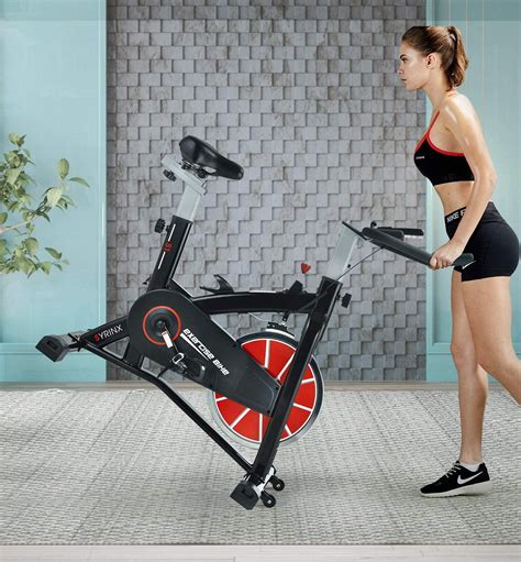 Black SYRINX Indoor Cycling Bike Belt Drive Indoor Exercise Bike Stationary Cycle Bike For Home