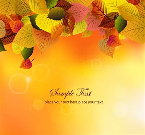 Autumn Background With Leaves Vector Illustration Free Vector