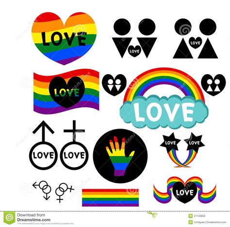lgbt icons set gay lesbian transgender and bisexual pride flag lgbtqia culture symbol
