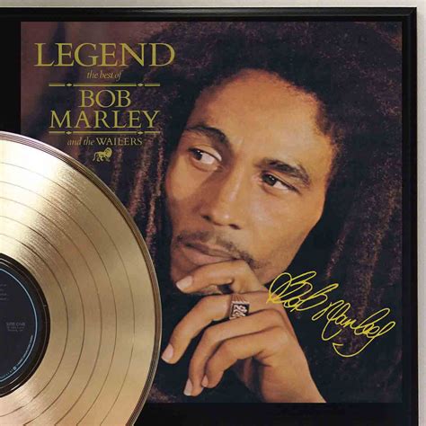 Bob Marley Legend Gold Lp Record Signature Display Gold Record