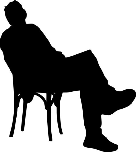 15 Sitting In Chair Silhouette Png Transparent