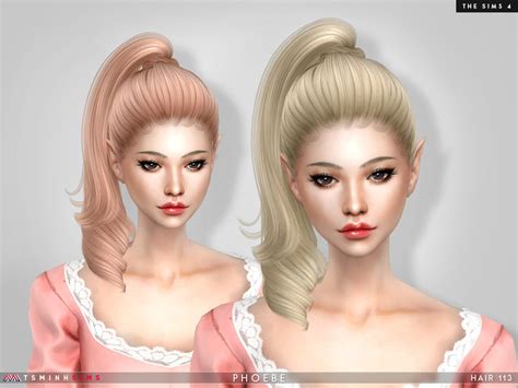 Tsminhsims Phoebe Hair 113 Sims 4 Sims Womens Hairstyles