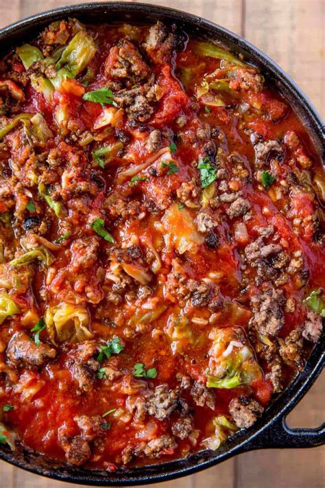 Hamburger, cooked and chopped fine, add towards the end. Stuffed Cabbage Soup | The Recipe Critic