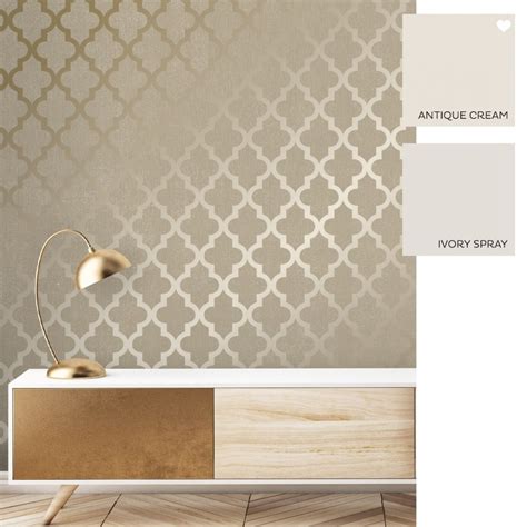Camden Trellis Wallpaper In Cream And Gold Room Wallpaper Designs