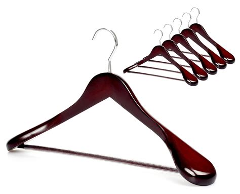 Topia Hanger Set Of 6 Luxury Mahogany Wooden Coat Hangers Premium