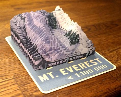 Mt Everest Model Made Of Banknotes Paper Models Bank Notes Paper