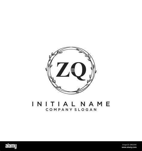 Initial Zq Beauty Monogram And Elegant Logo Design Stock Vector Image