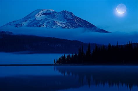 Blue Dark Forest Lake Landscape Image 351625 On