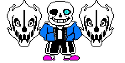 Sans With Gaster Blasters Sprite Fixed Pixel Art Maker