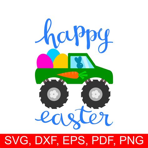 Happy Easter Monster Truck SVG file to make a cute Easter Shirt for Boy