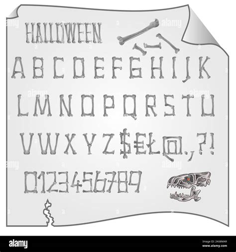 Alphabet From Bones Halloween Vector Stock Vector Image And Art Alamy