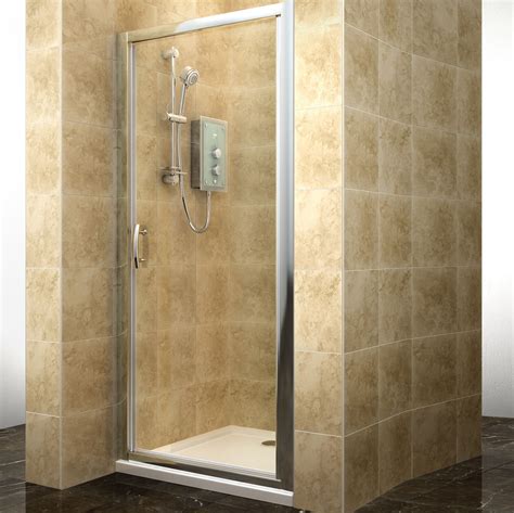 These unique diy shower doors have seals to prevent water from seeping into the bathroom. Cooke & Lewis Deluvio Pivot Shower Door (W)900mm | Departments | DIY at B&Q