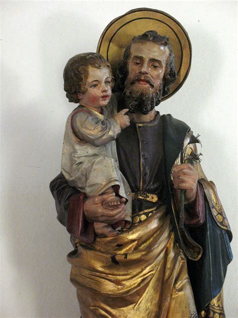 Detail Of Saint Joseph By The Tyrolean Sculptor Defranz Tavella Around