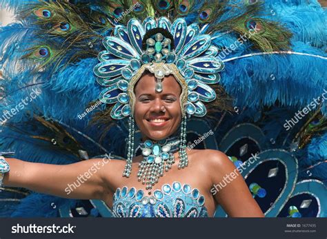 Beautiful Girl In A Summer Carnaval Parade Rotterdam Netherlands