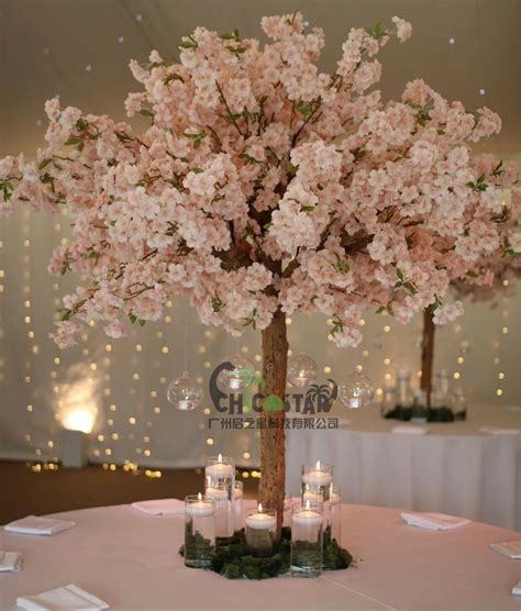 Wedding Table Centerpieces Artificial Cherry Blossom Tree Indoor Usage