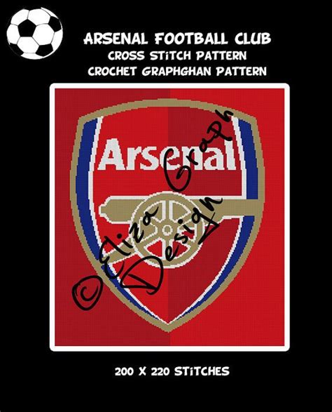 Arsenal Football Club Logo Cross Stitch Pattern Crochet Graphghan