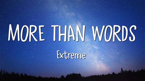 Extreme More Than Words Lyrics Youtube