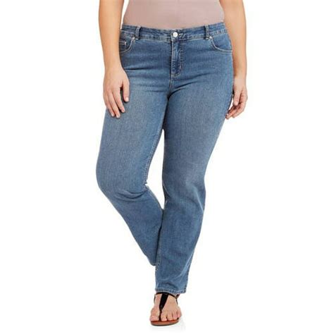 Just My Size Women S Plus Size Slimming Classic Fit Straight Leg Jeans With Tummy Control