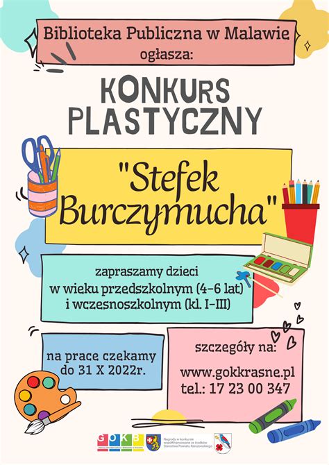I Wojewódzki Konkurs Plastyczny Ilustrator Stefek Burczymucha Zsp