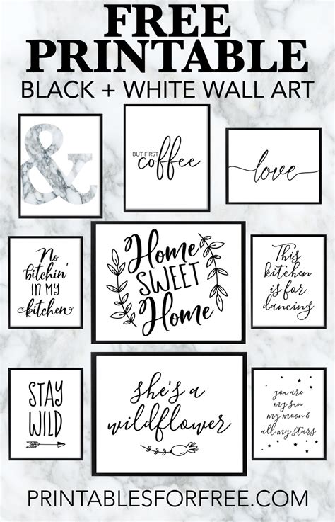 Free Printable Black And White Wall Art Download And Print Your Own