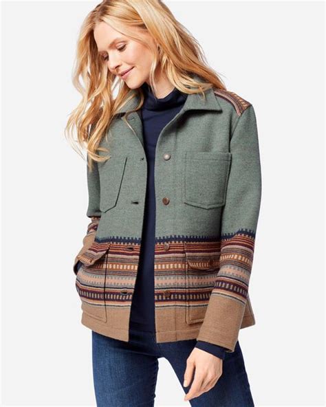 Womens Western Horizons Blanket Coat Pendleton Blanket Coat Wool
