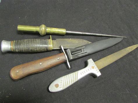 Trench Knives Including Ww2 Italian Stamped 1944 Casoli Italia With A