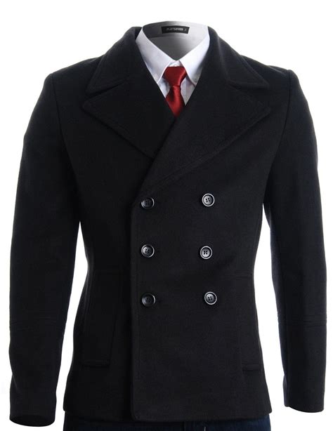Mens Winter Double Breasted Pea Coat Short Jacket Ct121 Mens