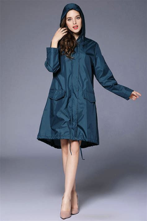 Raincoat Women Hooded Waterproof Outdoor Ladies Jacket Long Rain Coat